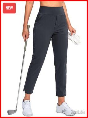 Women's Golf Pants Stretch Ankle Dress Pants with Pockets for Work Yoga Travel